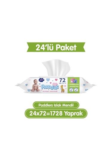 Paddlers Islak Mendil 24x72 li Koli (1728 Yaprak)