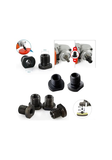 Wezone 2 Adet Açımlı Taşlama Adaptörü - M10'dan M14 Ve M16'ya Dönüştürücü, Vida Mil Dönüştürücü, 100 Tipi Taşlama İçin Polisaj Aksesuarı Bağlayıcı