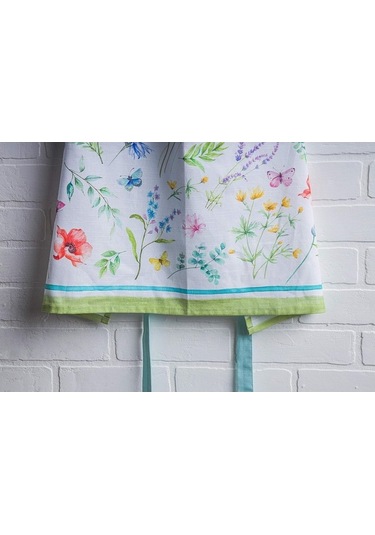 Fastbuy Kadınlar İçin Uzun Bağlı Ayarlanabilir Boyunlu Pamuklu Mutfak Önlüğü 4 Çiçekli Diğer Diğer