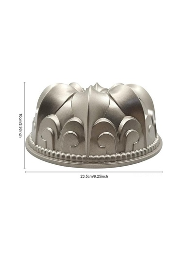 Besthome1 10 İnç Alüminyum Kek Kalıbı, Gümüş Renkli, 3d Zambak Desenli, Anti Yapışkan, Fırında Uyumlu, Tatlılar İçin Gereç Gümüş