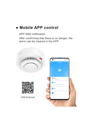 Lemestar "tuya Uygulama Bağlantılı Duman Dedektörü - Yüksek Hassasiyetli 85db Alarm İle Akıllı Ev Güvenliği"