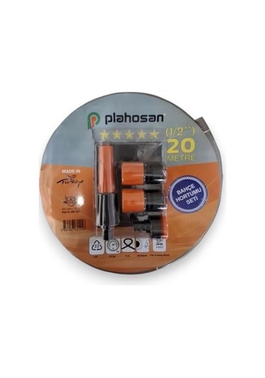 Plahosan 1/2 İnç Lüks Pvc Bahçe Hortum Seti 20 Mt