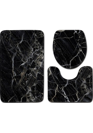 Ulzyvf 4'lü Su Geçirmez Banyo Seti - Duş Perdesi, Klozet Kapağı, Paspas Ve Kaymaz Halı Diğer