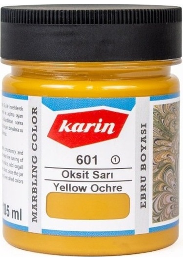 Karin Ezilmiş Ebru Boyası 105Ml 601 Oksit Sarı
