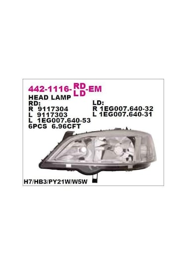 Opel Astra G Kasa 1998-2002 Ön Far Lambası Sol Depo