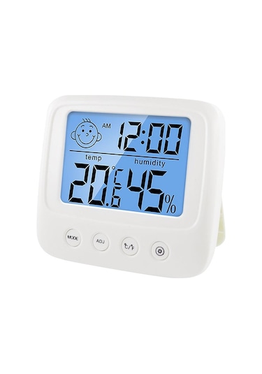 UpWay Dijital LCD Masaüstü Saat Sıcaklık Nem Konfor Alarm Led Işı