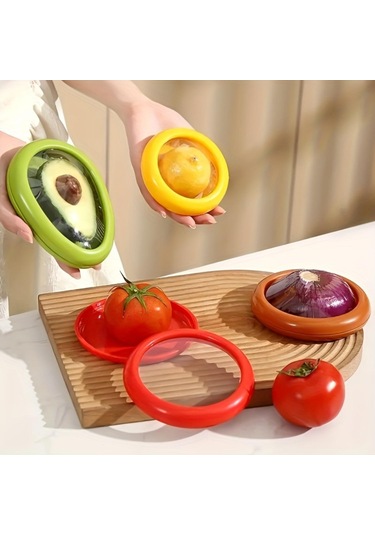 1 Adet Meyve Sebze Saklama Kabı Silikon Filmli Kapalı Mini Buzdolabı Sebze Ve Avokado Saklama Kabı. Diğer