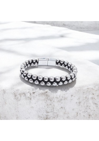 Fm Hematit Ve Çelik Halatlı Erkek Bileklik 31832b18d1 Gümüş