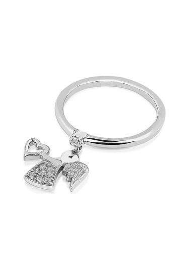 Kuyumcudukkani Elişi Melek Sallantılı Yüzük-10222-w-w Beyaz