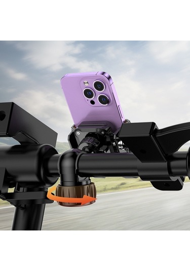 Yys-615 Motosiklet Bisiklet Yarı Sarılmış Sürme Navigasyon Cep Telefonu Tutucusu Siyah㪶ꞁ Siyah㪶ꞁ