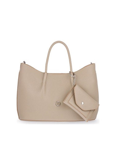 Bilik Deri Logo Detaylı Vizon Kadın El Çantası Riv 147-r Vizon