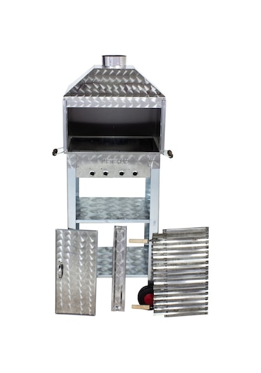 Metehan MTH-79 Davlumbazlı - Bacalı - Lama Izgaralı - Dört Tekerlekli Mangal