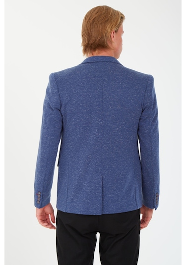 Sposo 5106 Dar Kalıp Yarım Astarlı Lacivert Erkek Blazer Ceket Lacivert