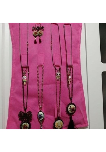 Buffer Elbise Şeklinde Takı Organizeri - Pembe Çok Renkli