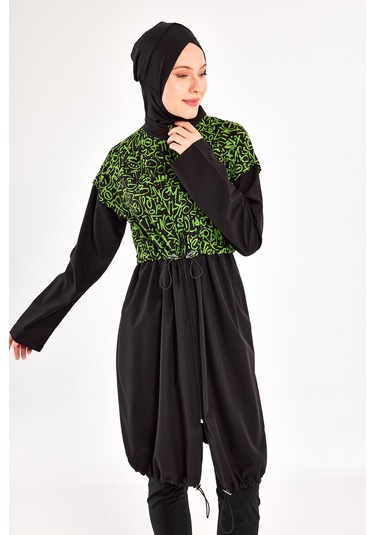 Spor Likra Tam Kapalı Tesettür Mayo Selına 1217 Siyah Siyah02 Siyah