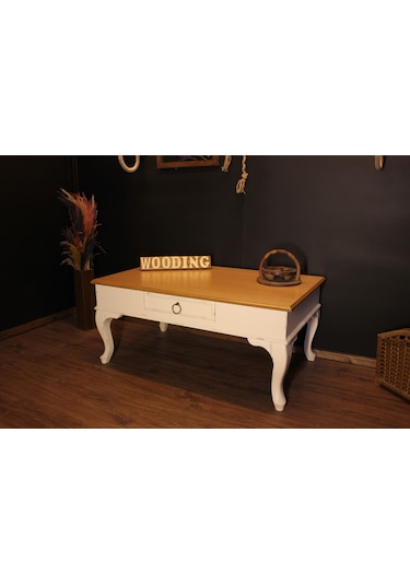 Wooding 100 Cm Masif Naturel Krem Orta Sehpa