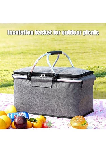 Tongxida 30l Siyah Isı Saklama Çanta - Dış Mekan Piknik, Kamp, Alışveriş İçin Su Geçirmez, Taşınabilir Depolama Sepeti, Çok Re Çok Renkli