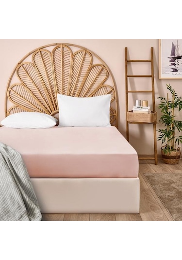 Evidea Soft Tek Kişilik Lastikli Çarşaf - Toz Pembe - 100x200 Cm Toz Pembe