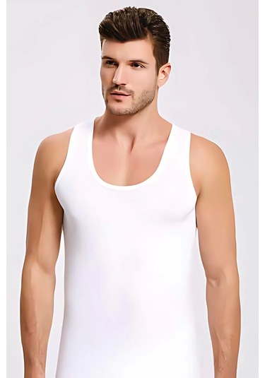 İlke Lycra Bambu Erkek Atlet Beyaz