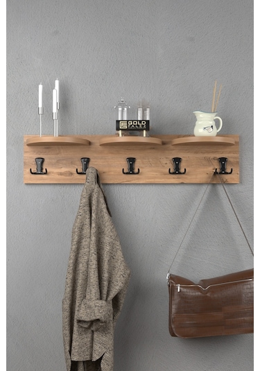 Askılık Duvar Elbise Askılığı Portmanto 80 Cm Ceviz Diğer