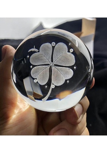 Mobgift Şans Yoncasırenk Değiştiren Kristal Cam Küre Renkli