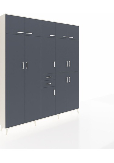 Arges Dolap 10 Raflı 2 Çekmeceli 3 Askılı 220x30x243 Aytaşı-antrasit/antrasit Antrasıt/antrasıt Arges Dolap 10 Raflı 2 Çekmeceli 3 Askılı 220x30x243 Aytaşı-antrasit/antrasit Antrasıt/antrasıt