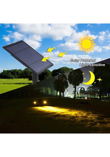 Tomshine 2w Çift Güneş Spot 130lm 2-ın-1 Suya Dayanıklı Sıcak Beyaz