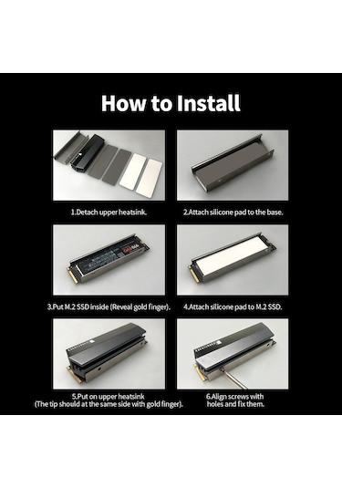 Besthome1 Jonsbo M.2 2280 Ssd Soğutucu - Alüminyum Gövde, Paslanmaz, Silikon Isı Pati Hızlı Soğuma, Gri
