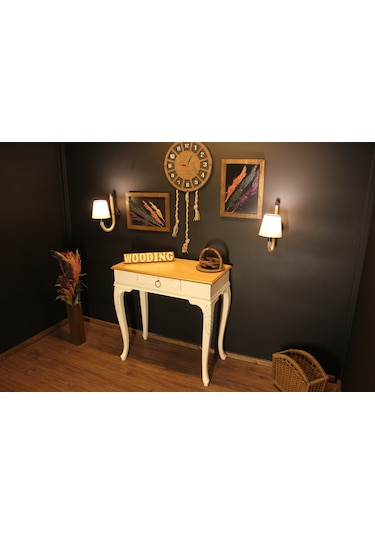 Wooding 80 Cm Masif Naturel Krem Oymalı Dresuar Krem