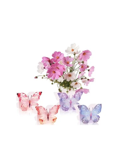 Willowhaven 12 Adet 3d Kelebek Parti Davetiyesi Elektriksiz Ev Dekoru Çiçek Temalı Kutu