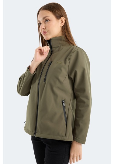 Slazenger Hıp Style Kadın Dik Yaka Fermuarlı Haki Mont & Kaban Haki