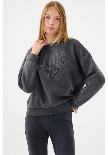 Loft Kadın Sweatshirt Antrasit