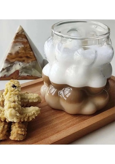 4 Adet Üzüm Kabartmalı Borosilikat Cam Bardak Sunumluk Pinterest Bubble Bardak Soğuk Kahve Bardağı 350 Ml Şeffaf