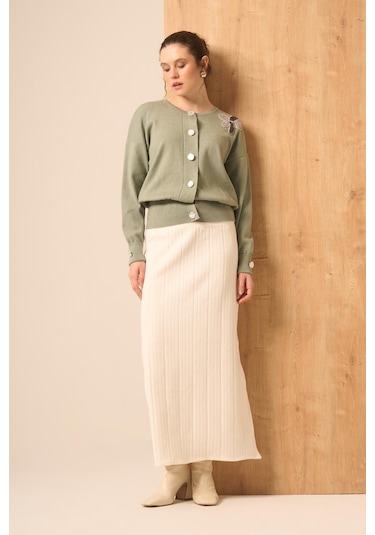 Ftz Women Çiçek Detaylı Hırka Mint 25022 Mint