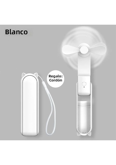 Yingfu Mini Taşınabilir Fan Şarj Edilebilir Usb 2000mah Power Bank Po Beyaz