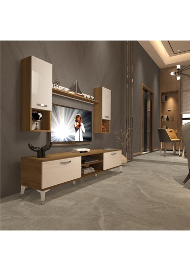 Decoraktiv Eko 5da Mdf Dvd Silver Tv Ünitesi Tv Sehpası Pera - Beyaz