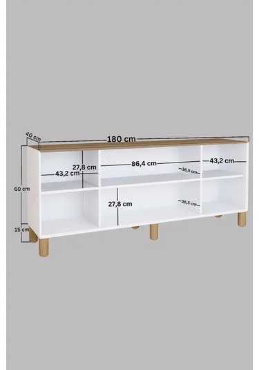 Bohem Serisi Natura Pvc Hasır Desen Mat Beyaz - Açık Ceviz Konsol Açık Ceviz & Beyaz