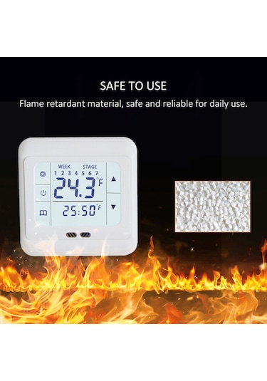 Skycity Elektrikli Isıtma Termostati, Dokunmatik Lcd Ekranlı, 16a, 3600w, 1 C Hassasiyet, 7 Gün Programlanabilir, Ev Ve İş Mekanları Isı Kontrolü