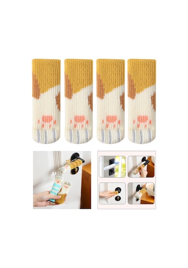 Homyl Kapı Kolu Kapağı Kedi Pençesi Şekilli Sarı