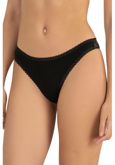 Fabony Bayan Dantelli String Külot 1200 Siyah