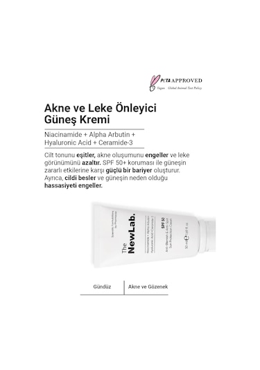 The NewLab Akne Ve Leke Önleyici Güneş Kremi (50 Spf)