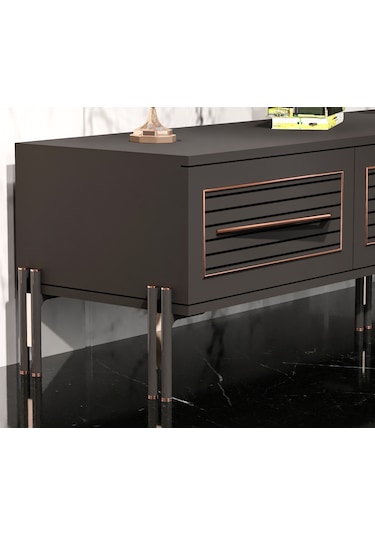 Tocco-platin Modern Kitaplıklı Tv Ünitesi