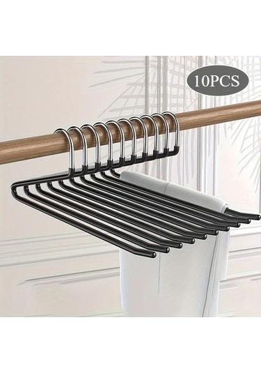 Tongdashop 20 Paket Siyah Z Tipi Metal Pantolon Askısı Pas Önleyici Maksimum Alan Tasarrufu siyah