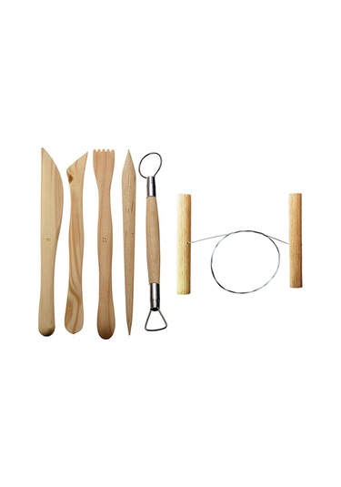 Seti 5'li Kil Şekillendirme Seti Seramik Seti Çamur Kesme Teli Çelik Tel