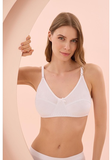 Beyaz Penye Minimizer Toparlayıcı Sütyen Beyaz