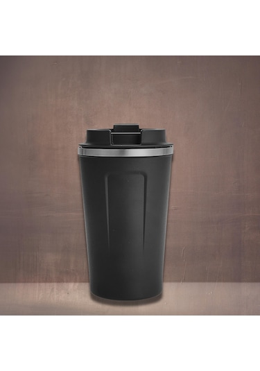 500 Ml Paslanmaz Çelik Bardak Termos Çift Katmanlı Siyah