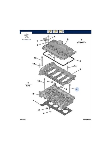 Silindir Kapak Civatasi Boxer-transit V347 2.2hdi