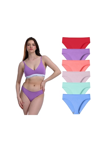 Likralı 6'lı Kutu Premium Slip Külot Laura G-006 D Resimdeki Renk