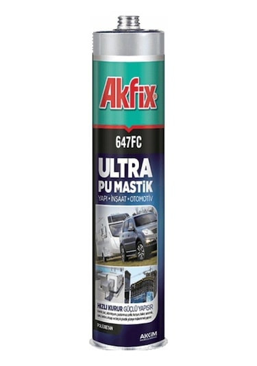 Akfix 647fc Ultra Siyah Pu Mastik Silikon 280 Ml Yapı Inşaat Otomotiv