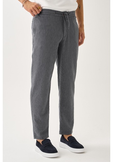 Alexandergardi Smart Casual Dokulu Pantolon Antrasit